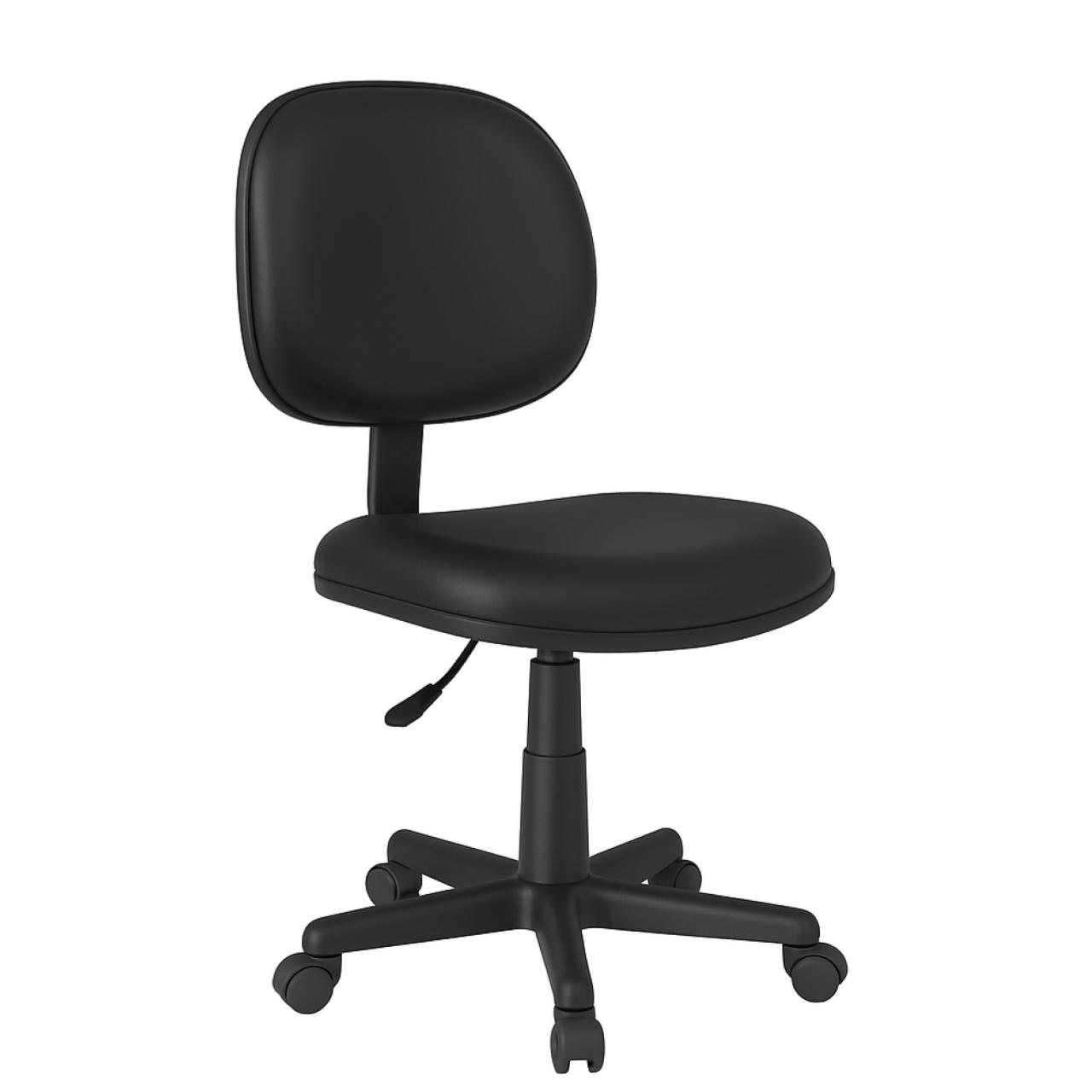 Cadeira Executiva Lisa Giratória – Sem Braços – Cor Preta – Móveis Supremo – 2101