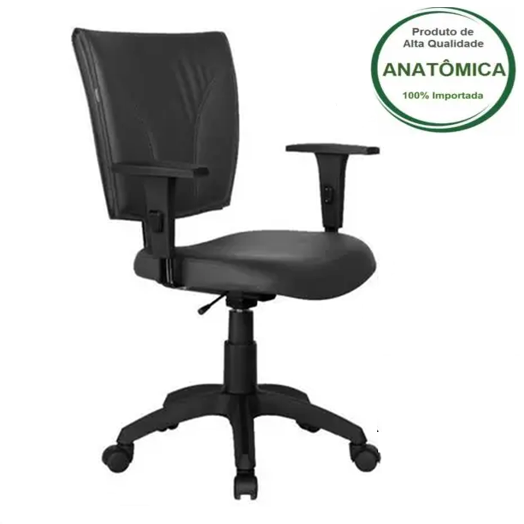 Cadeira B-ONE Executiva Giratória com Braços Reguláveis – Cor Preta – Móveis Supremo – 2112