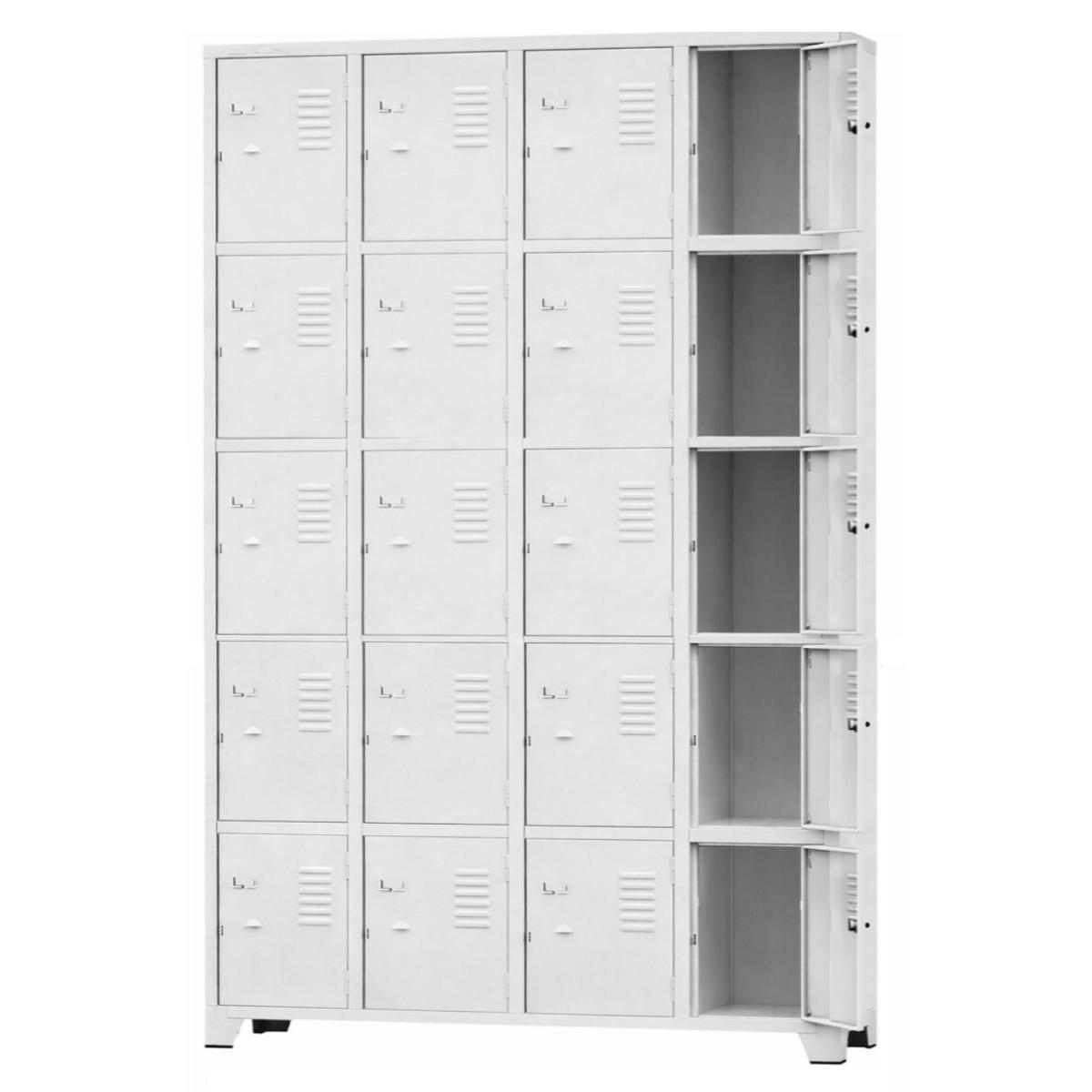 Roupeiro de Aço Cinza com 20 Portas Pés em Aço – 3205