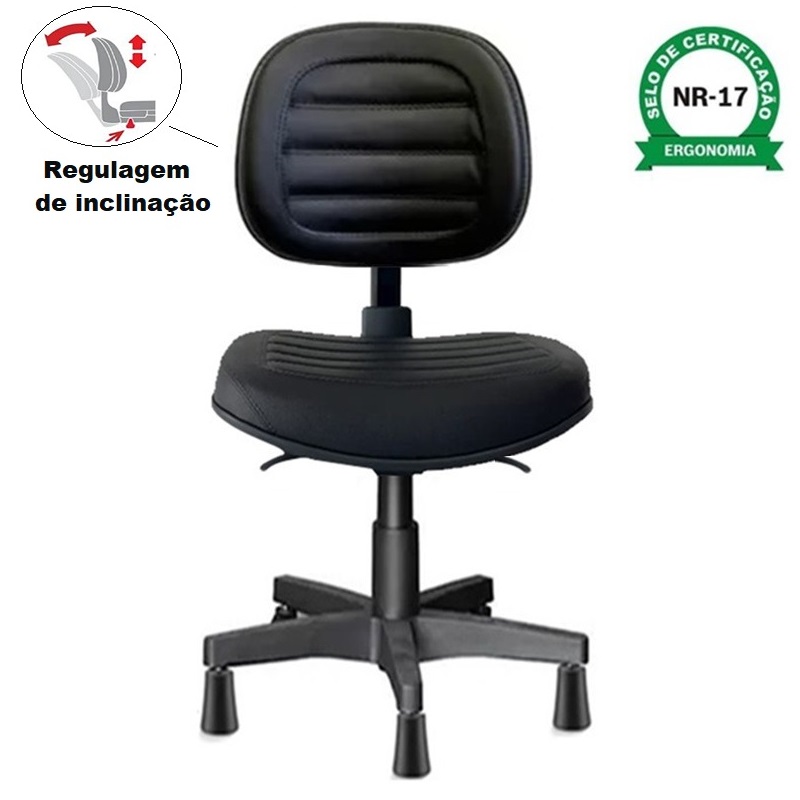 Cadeira para Confeccão Executiva Costurada Nr17 Ergonômica – Cor Preta – 2702