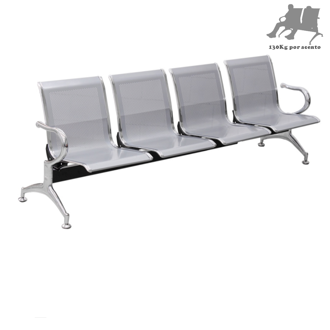 Longarina aeroporto com 04 Lugares Cromada – 5042