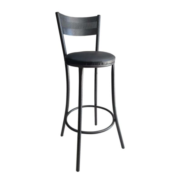 Banqueta de metal Estofada corino preto – 7002