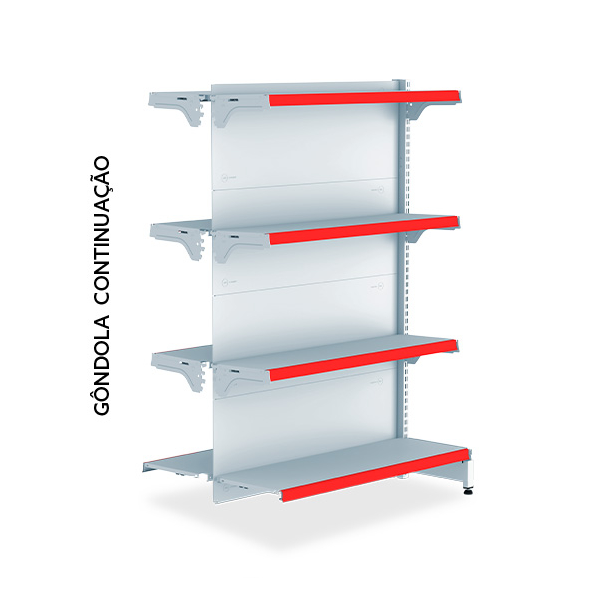 Gôndola CONTINUAÇÃO CENTRO 1,42m – # 26 – PORTA ETIQ. VERMELHO – 3441