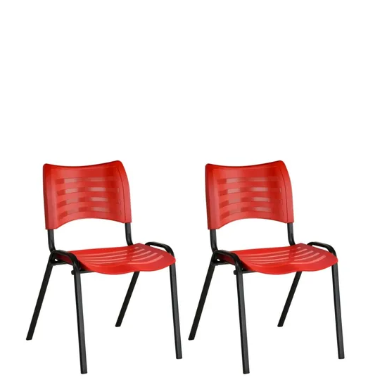Kit 2 Cadeiras Plásticas 04 pés Vermelho – 2013