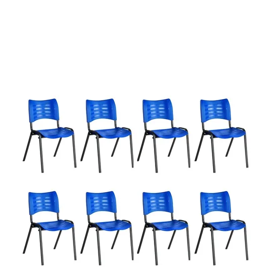 Kit 8 Cadeiras Plásticas 04 pés Azul – 2021