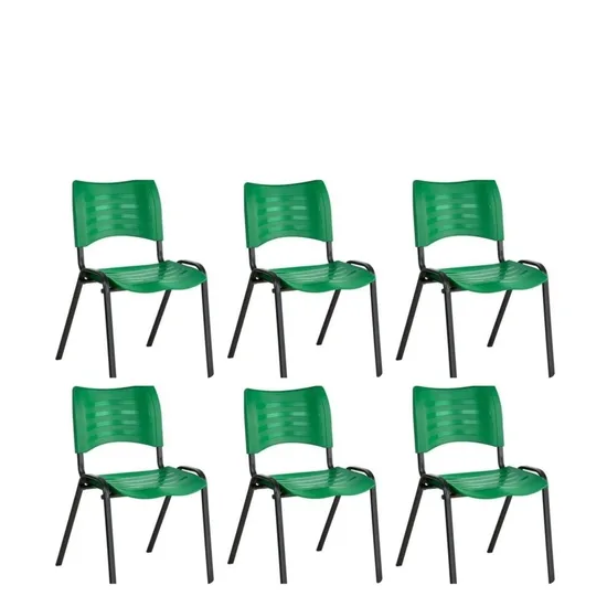 Kit 6 Cadeiras Plásticas 04 pés Verde – 2025
