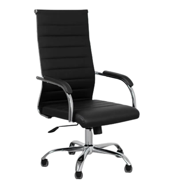 Cadeira de Escritório Florença Giratória – Base Cromada – COR PRETO – OR DESIGN – 2308