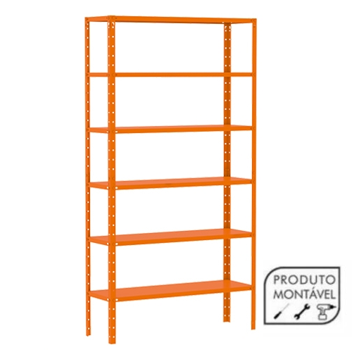 Estante de Aço Laranja 176x92x30 6 bandejas chapa 26/20 – 3018