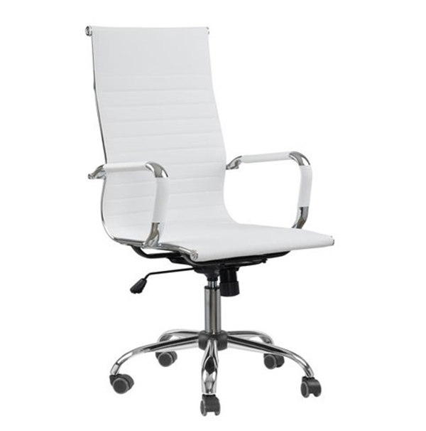Cadeira de Escritório Presidente Esterinha – Base Cromada – COR BRANCO – 2311