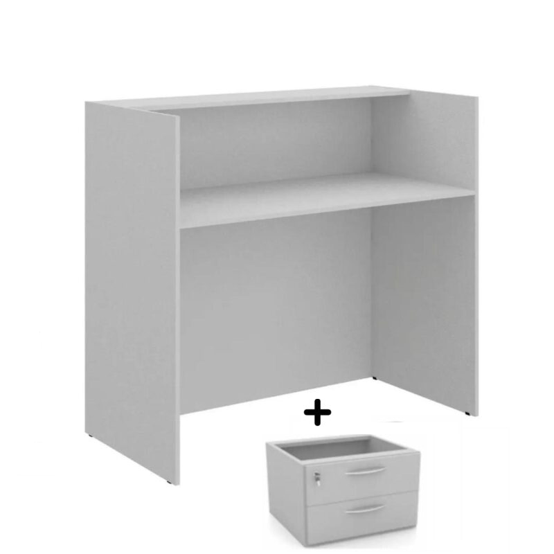 Balcão de Atendimento 1,20×0,60m – c/ Gavetas Cinza – 1603
