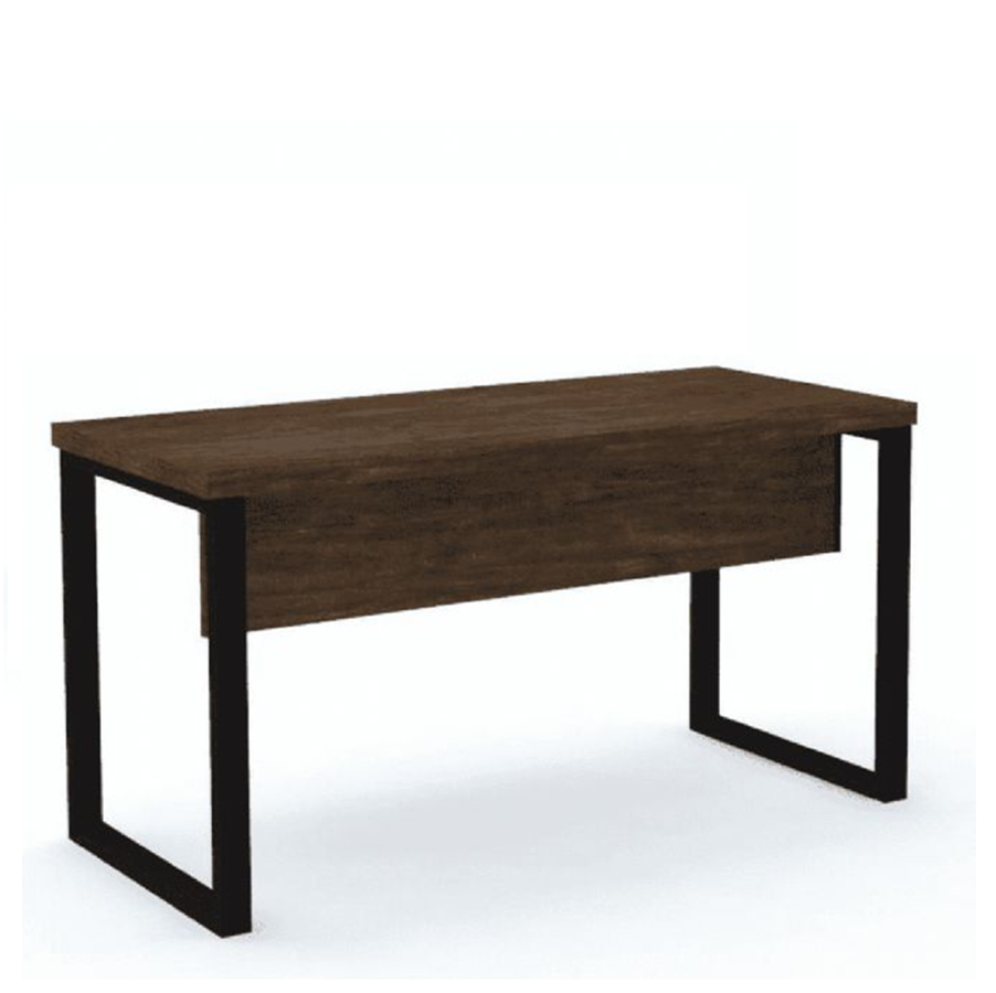 Mesa reta 1,20×0,60 Pé Tubular s/ gavetas cor Embuia Terra – Pandin – 1304