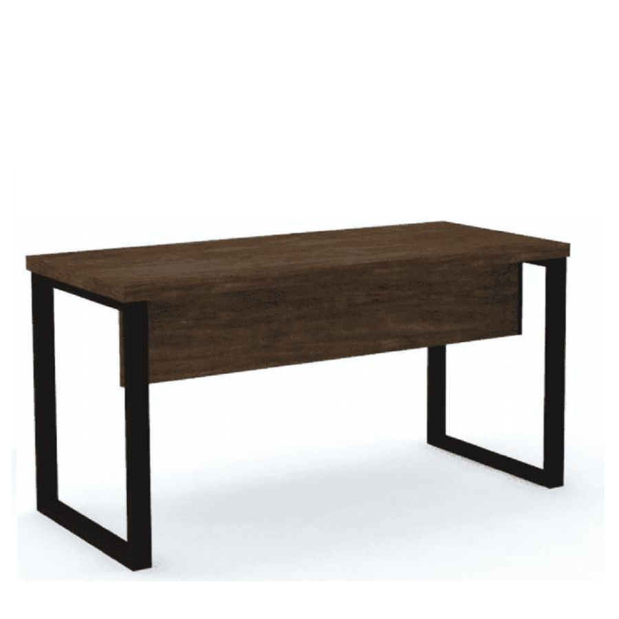 Mesa reta 1,50×0,70 Pé Tubular s/ gavetas cor Embuia Terra – Pandin – 1308