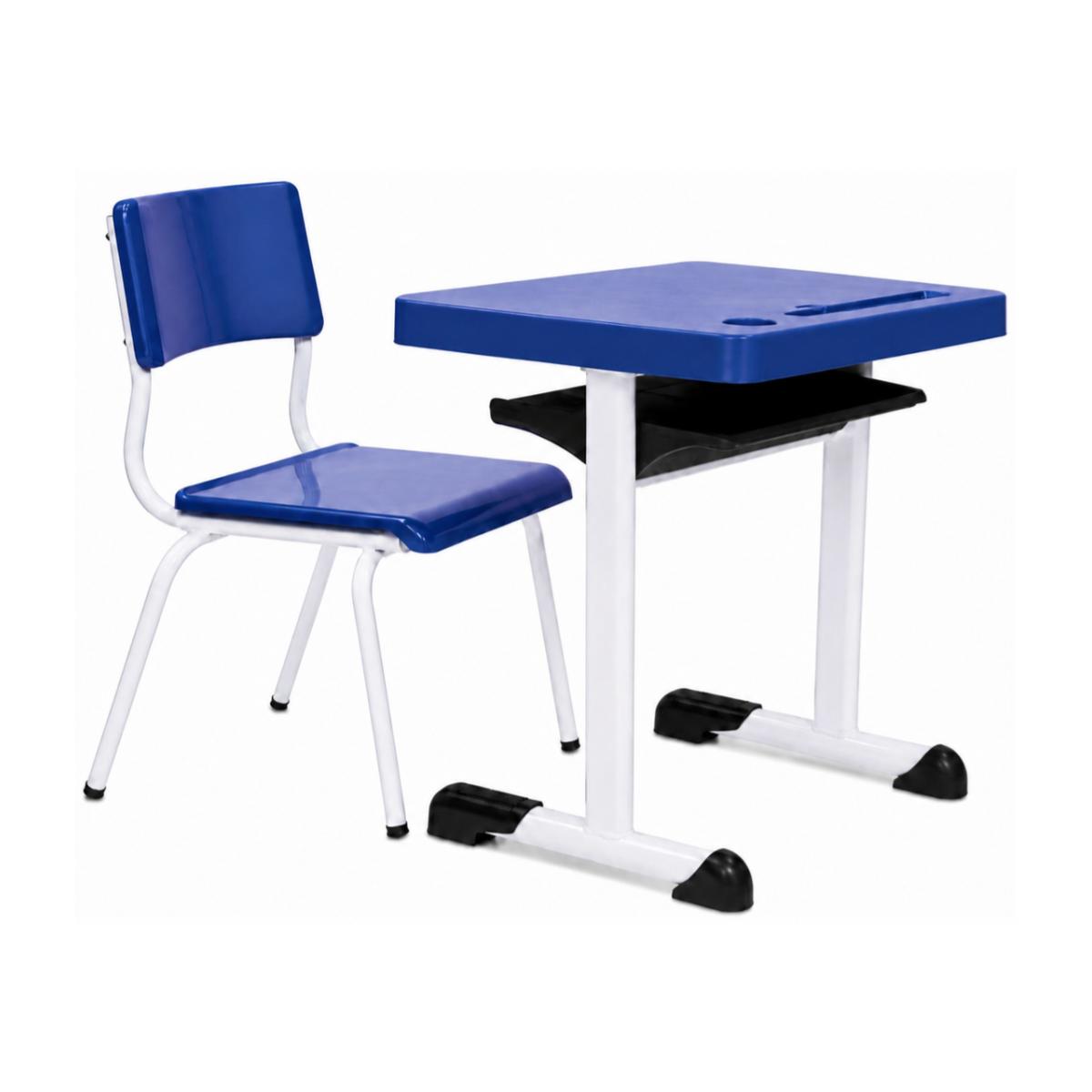 Kit Escolar Individual (Mesa e Cadeira) – INFANTIL 03 a 06 Anos – Cor Azul – 4101