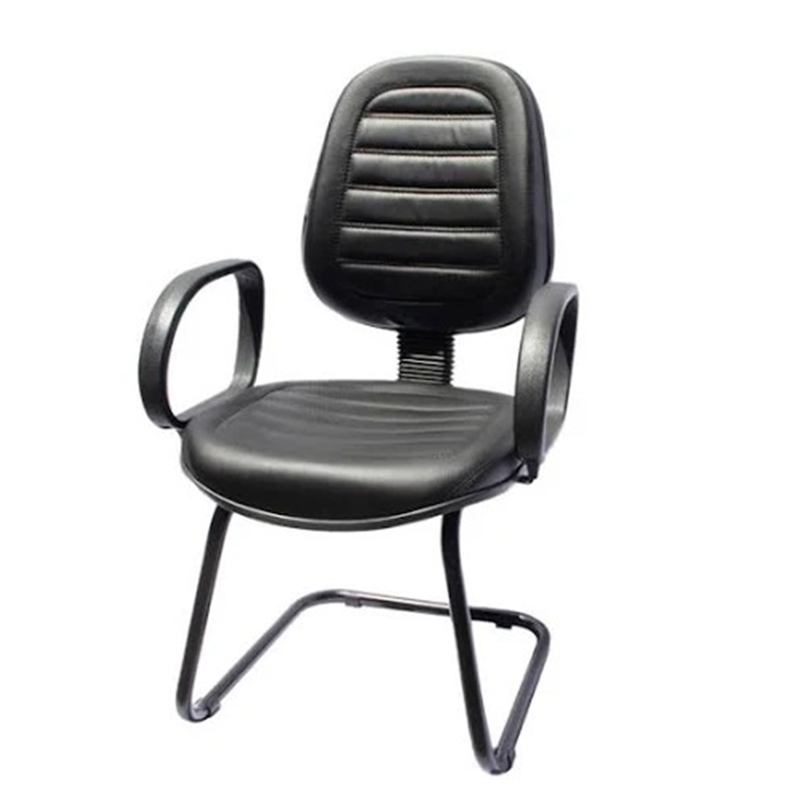 Cadeira Executiva Alta Costurada Base em “S” com Braços Corsa – Móveis Supremo – 9914