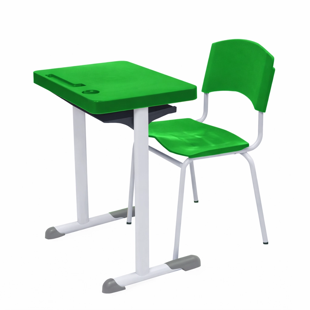 Conjunto Escolar Adulto (Mesa e Cadeira) Cor Verde – 4132