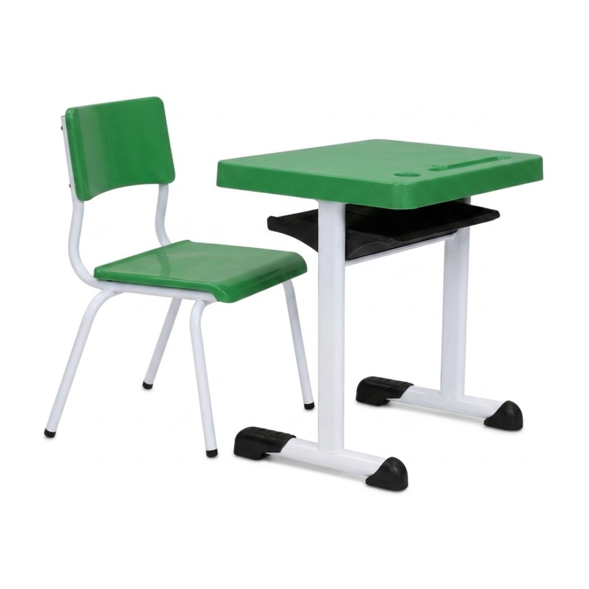 Kit Escolar Individual (Mesa e Cadeira) – INFANTIL 03 a 06 Anos – Cor Verde – 4102