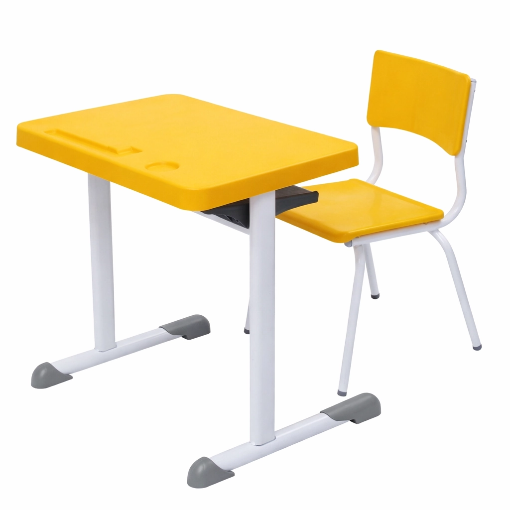 Conjunto Escolar Individual – Maternal 01 a 03 Anos – Cor Amarelo – Supremo – 4302
