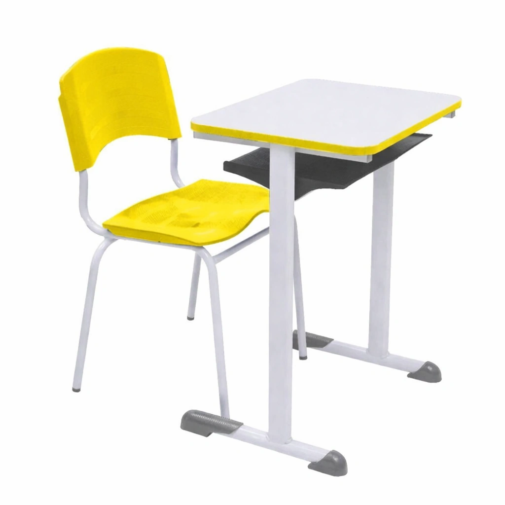 Conjunto Escolar Adulto (Mesa e Cadeira) Cor AMARELO – 4135