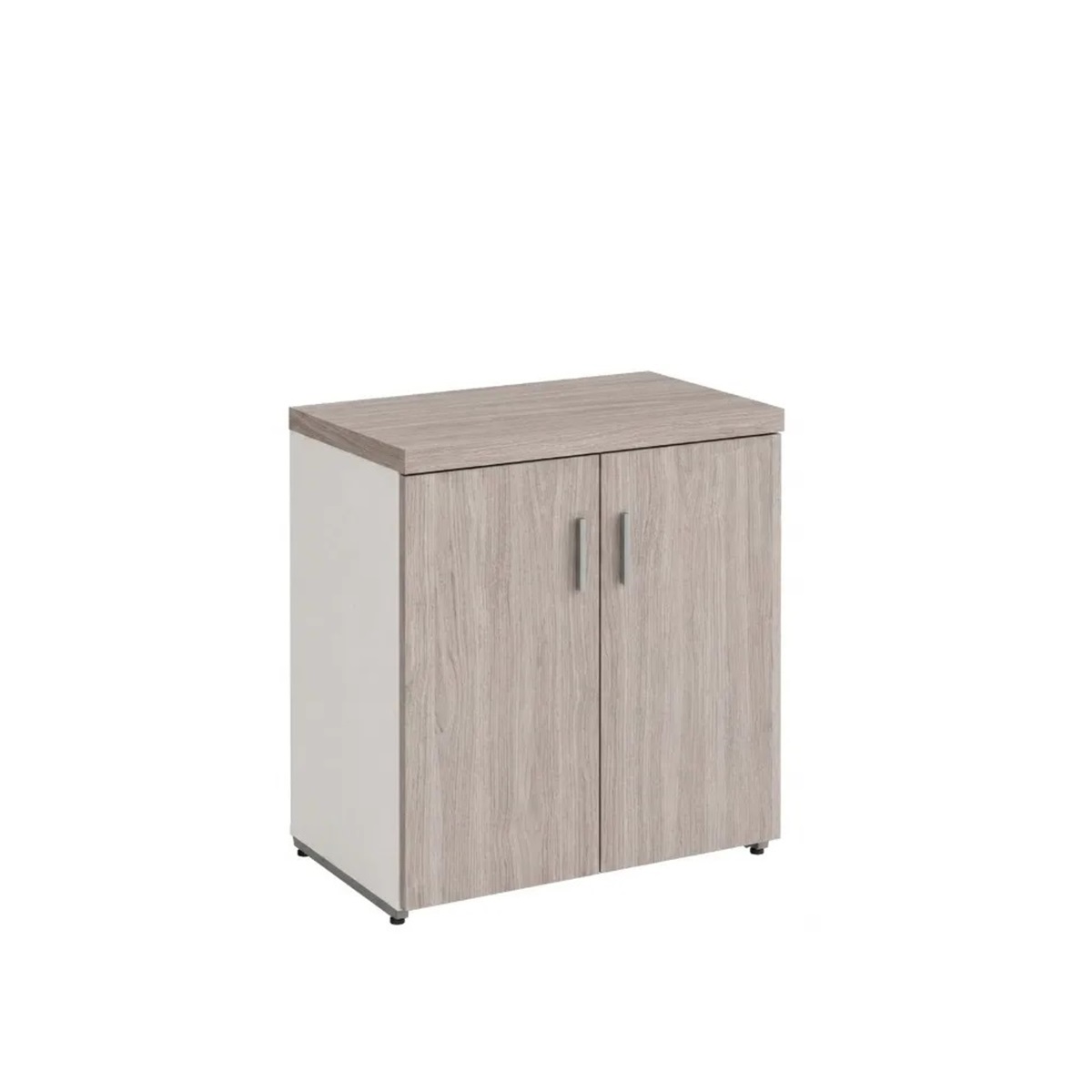 Armário Baixo Fechado 2 Portas 1 Prateleira – Cor Fresno/branco – 1008