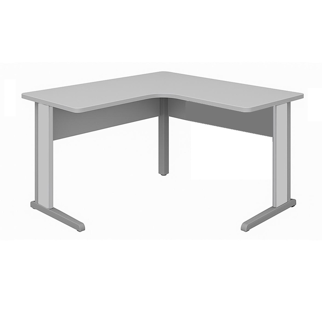 Mesa Estação de Trabalho em “L” Cinza 1,20×1,20m s/ gavetas – Cor CINZA – 1416