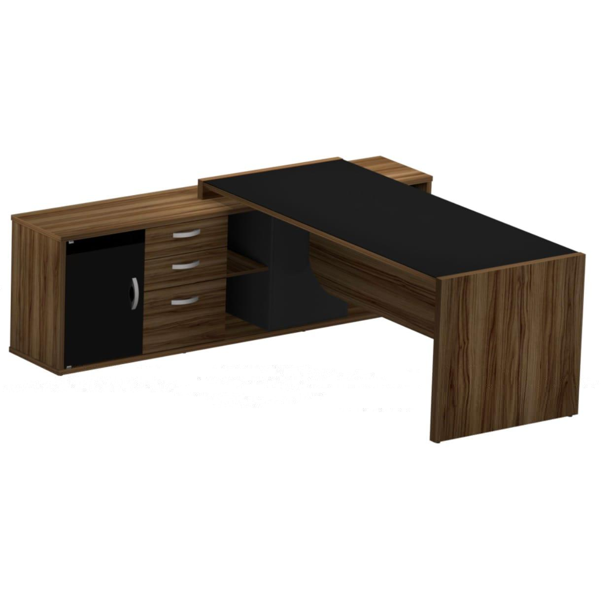 Mesa Alto padrão Presidente com balcao acoplado med 180X80 Nogal/preto – 1235