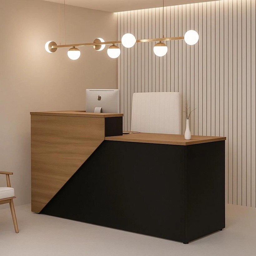 Balcão de atendimento madrid direito 170X61X93 Nogal Malaga- 1611