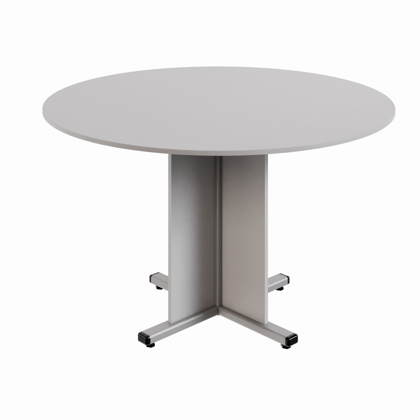 Mesa de escritório redonda -1,20m – Cinza – Supremo – 1414